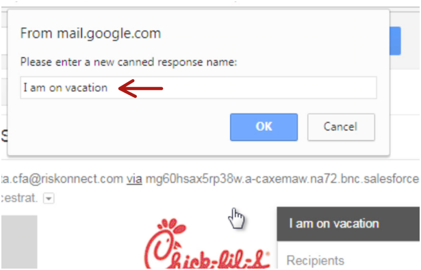canned response name