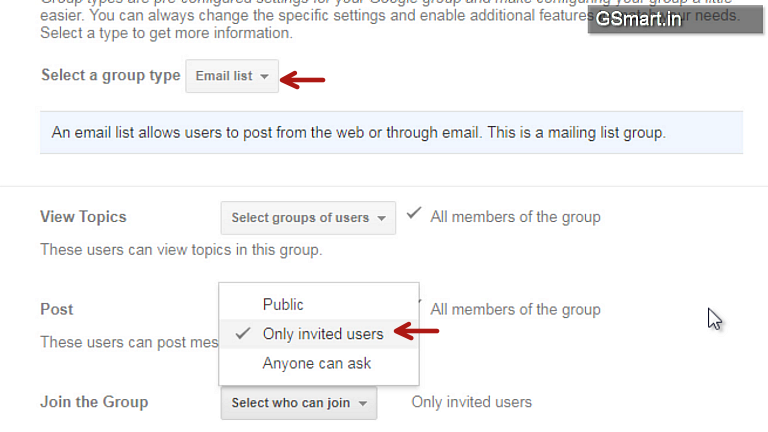 How to create an e-mail list group in Google Groups 