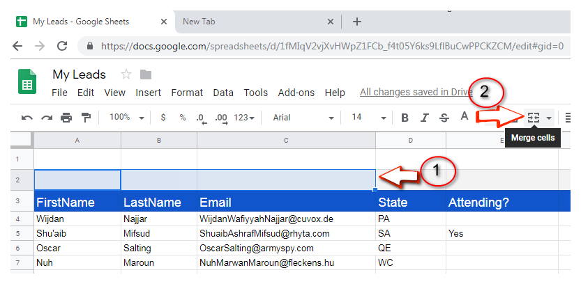 google sheets merge data