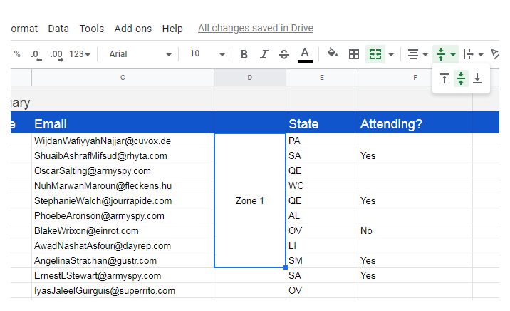 keystroke for merge and center in excel