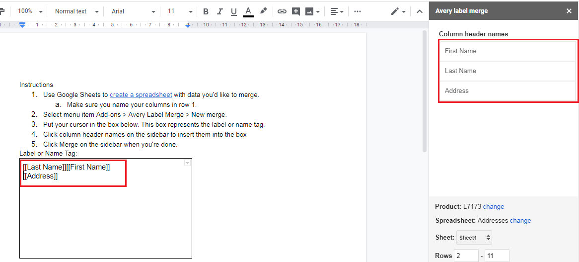 How to use Google Sheets to mail merge labels | blog.gsmart.in